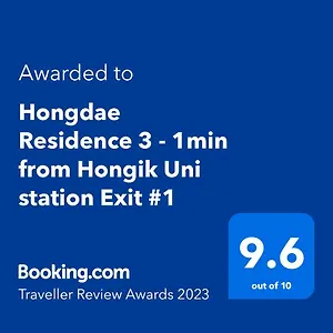  Apartment Hongdae 3 - 1min From Hongik Uni Station Exit #1 South Korea